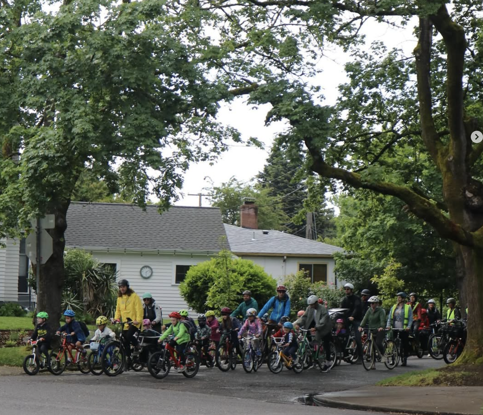 Bike group in neighborhood